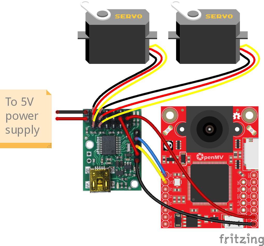 Face tracking servo connections