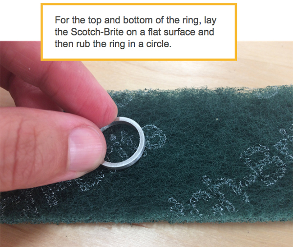 Once your ring is milled, clean off the debris