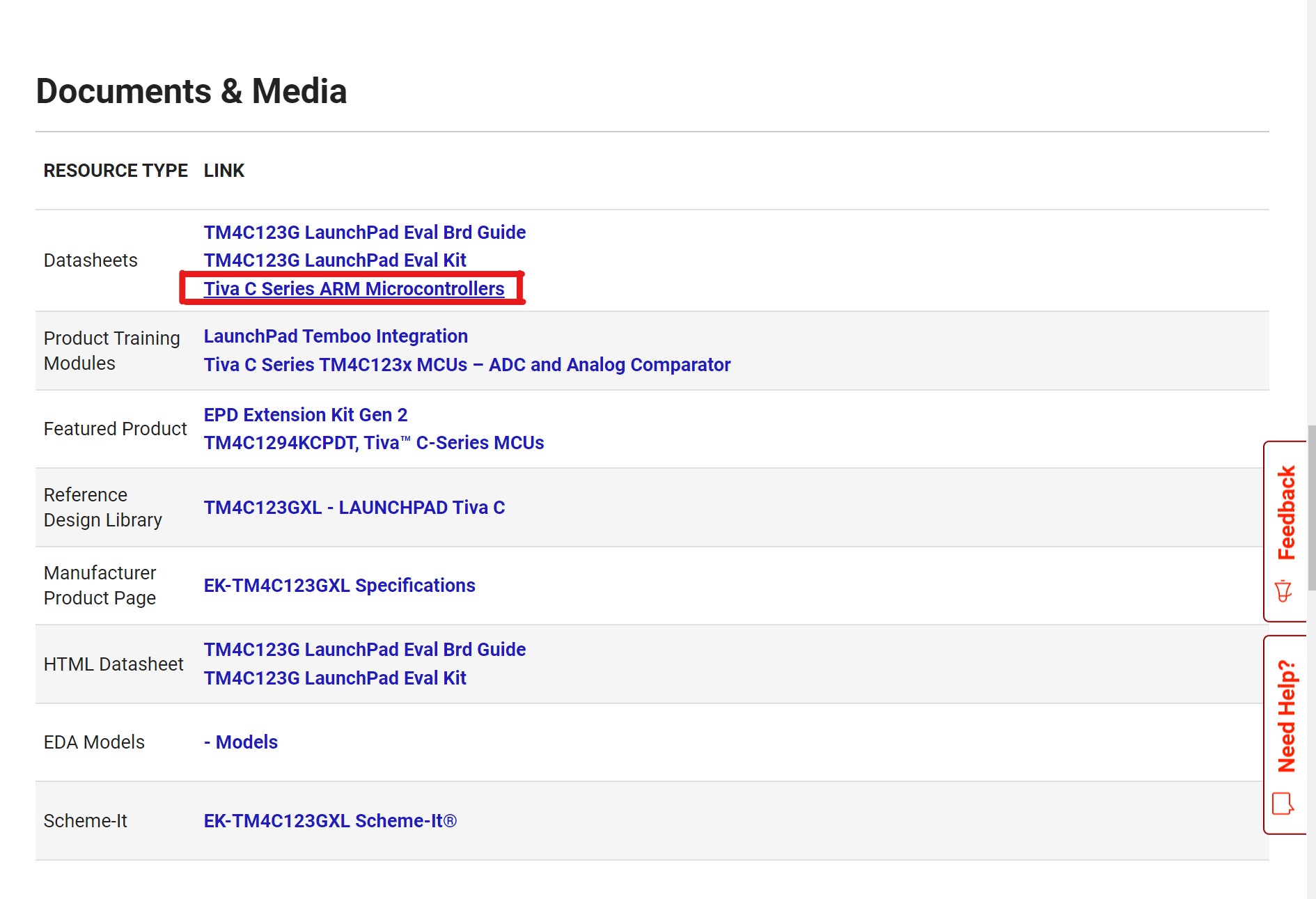 Photo of where the datasheet can be found