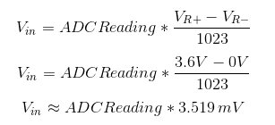 ADC reading equation