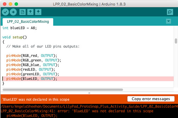 Example Arduino Error