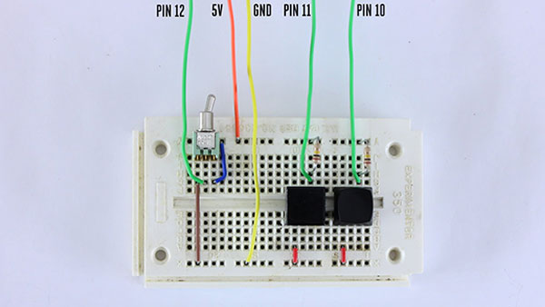 Switches on Separate Breadboard Control the Circuit