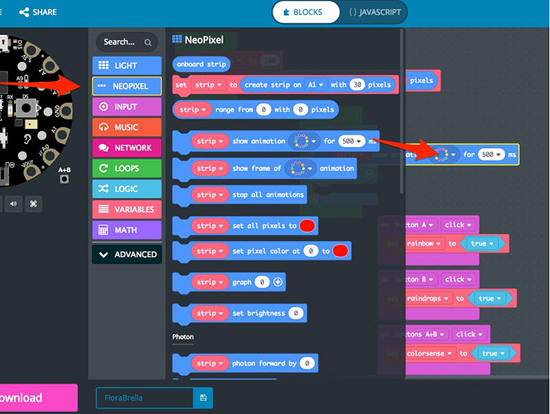 leds-makecode-rainbow