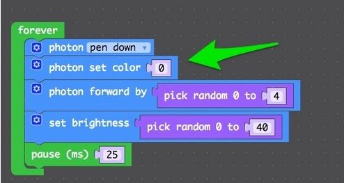 Drag an Instance of the pixieColor Variable Block