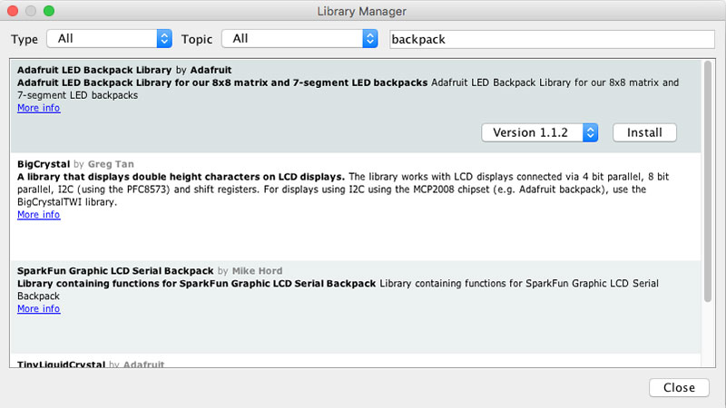 Library Manager Arduino IDE