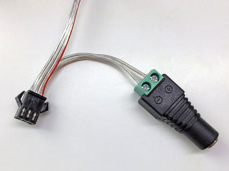 Connect female DC adapter using screw connectors